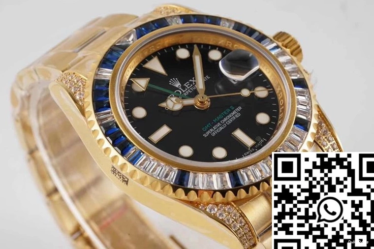 Master Blue II White GMT Rolex Factory ROF Diamond SAru 116758 1003